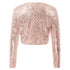 Women's Shining Long Sleeve Jacket Cropped Length - menochic